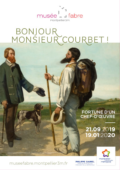 Courbet saluant deux hommes lors d'une promenade
